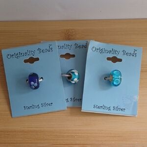 3 Sterling Silver Originality Beads Charms Jewelry NWT